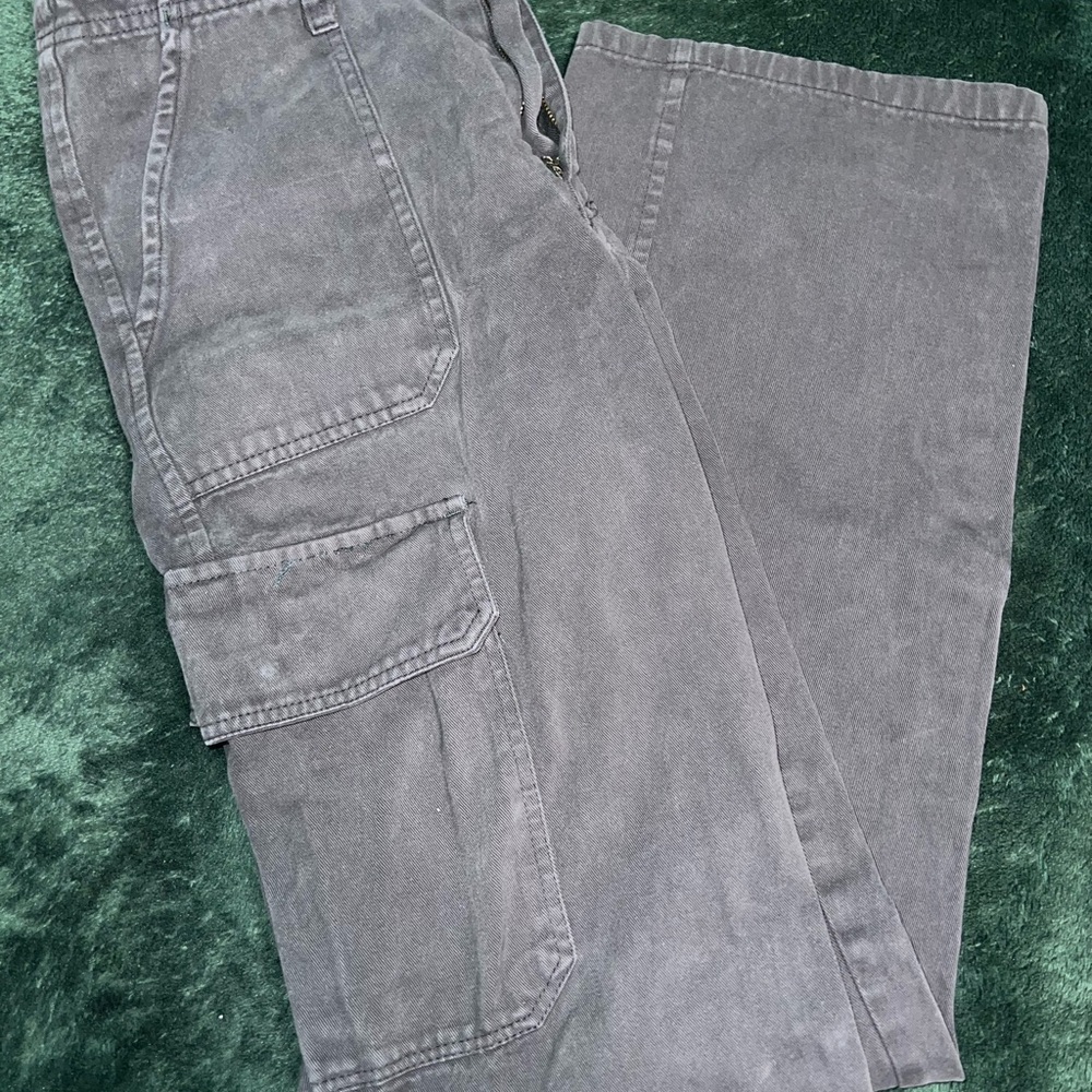 Zara Women's dark blue Straight Leg cargo pants